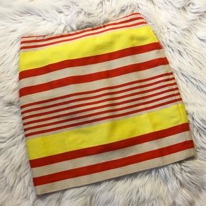 Ann Taylor Striped Skirt Yellow, Orange & Beige 2